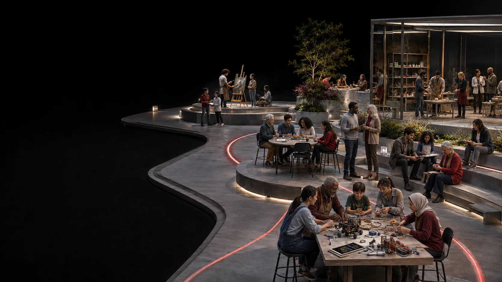 An open square connecting people through making, learning and collaboration
